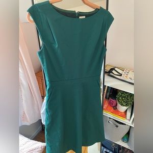Green j crew dress